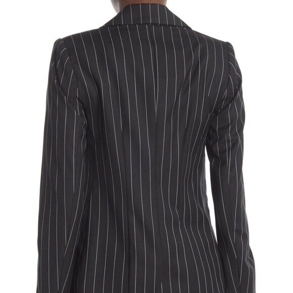 Frame Denim Black Pinstripe Classic Wool Blend Blazer - Picture 3 of 6